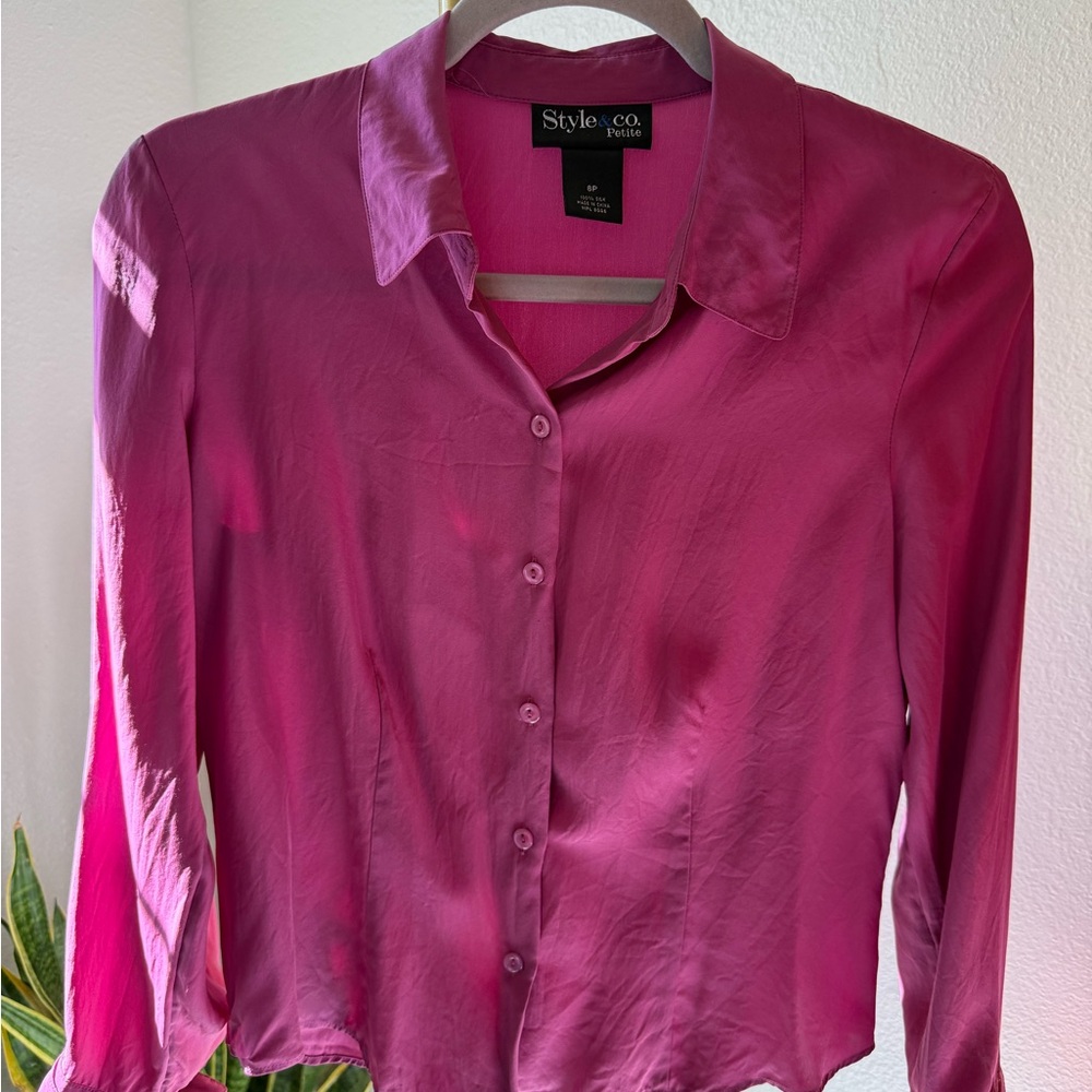 Style & Co. Fuchsia Button-Down Shirt